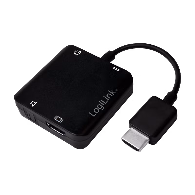 HDMI audio extractor – A/M til A/F + 3,5 mm/F + ODT, 2CH/5.1CH, svart, 0,1 m