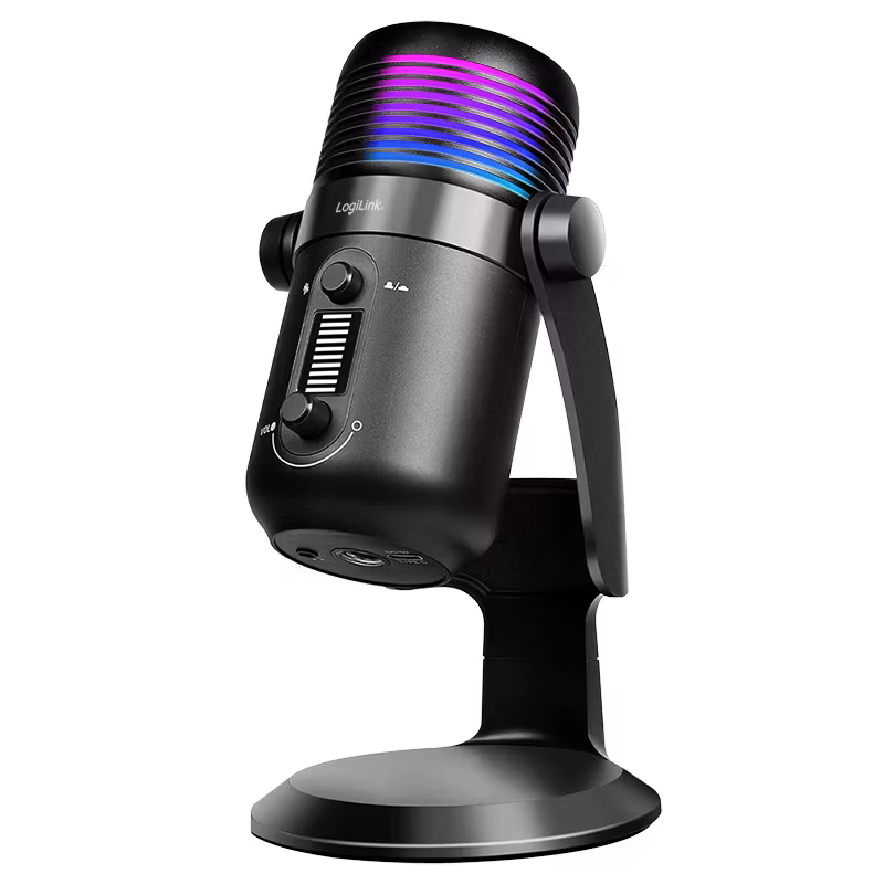 Mikrofon, cardioid, NRC, 192 kHz@24 bit, RGB-lys – streaming, podcast, studio