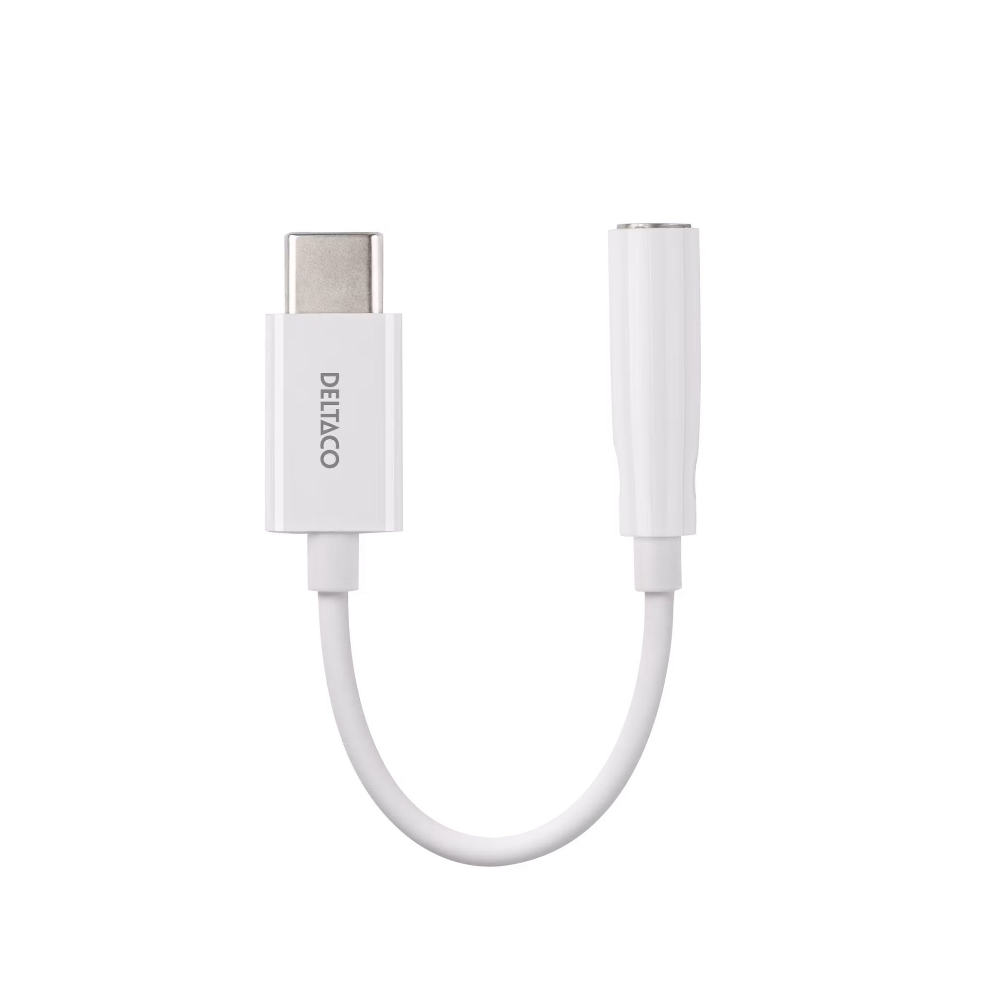 USB-C han til 3,5 mm hun adapter, 10cm, aktiv, hvit