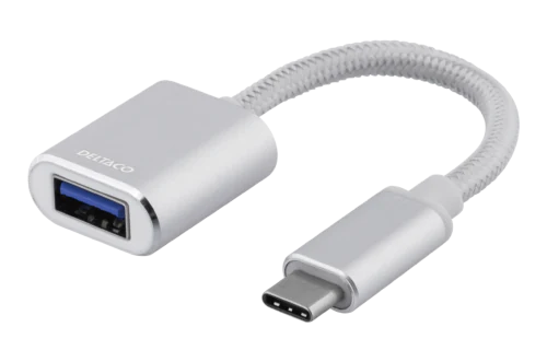 USB-C 3.1 Gen 1 to USB-A OTG adapter, alu, retail box, silver
