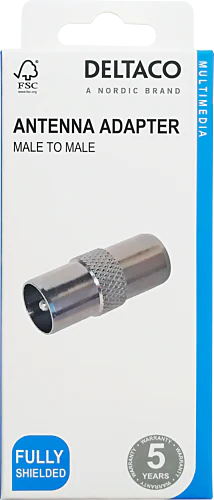 Antenneadapter, fullstendig skjermet, hann til hann