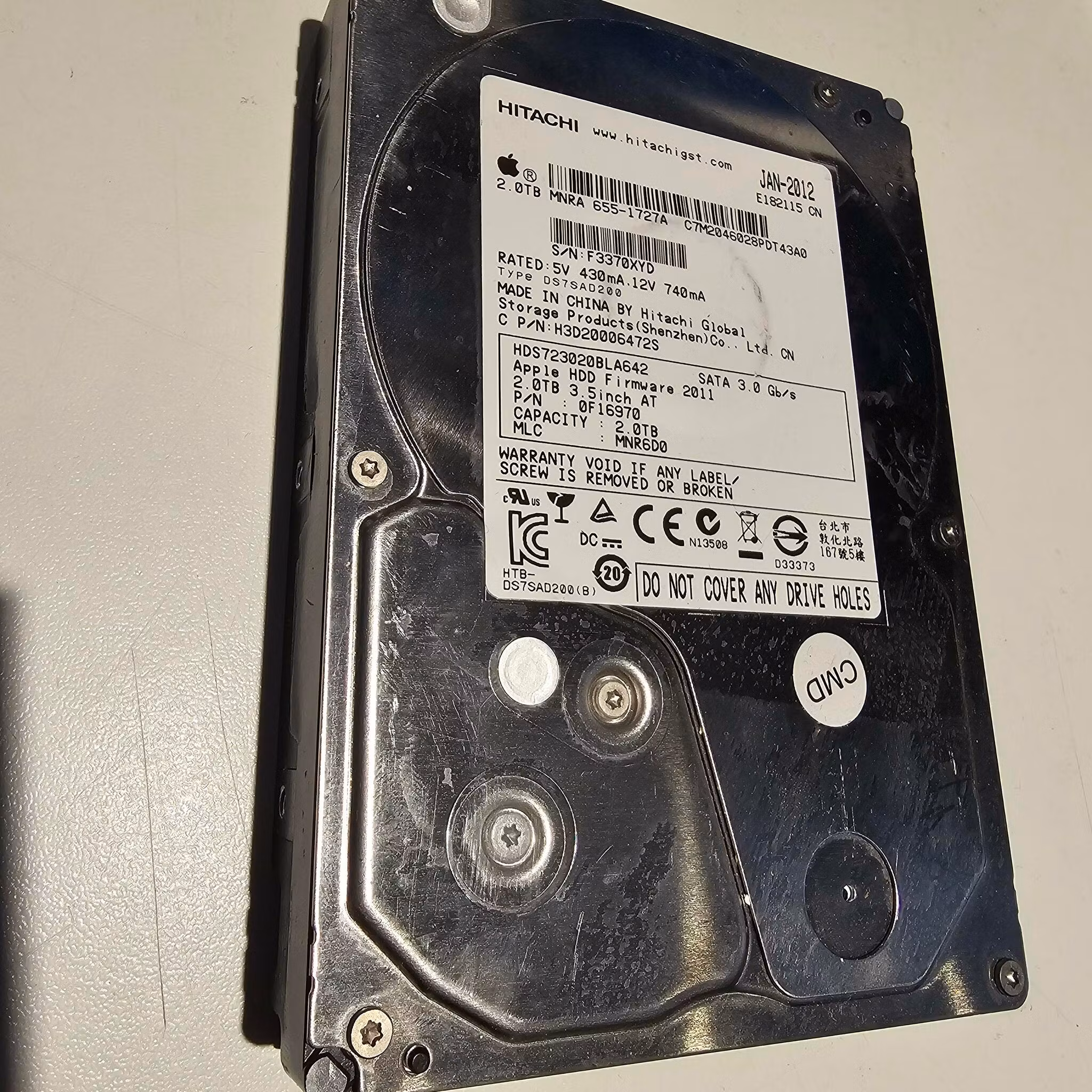Hitachi 2TB SATA 3,5" 655-1727A