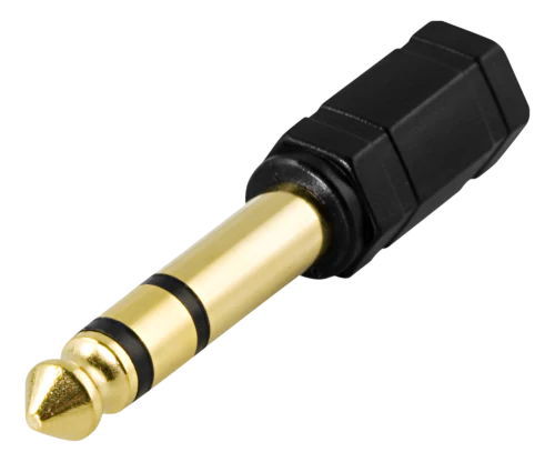 6,3 mm hann- til 3,5 mm-hunn, stereo lydadapter
