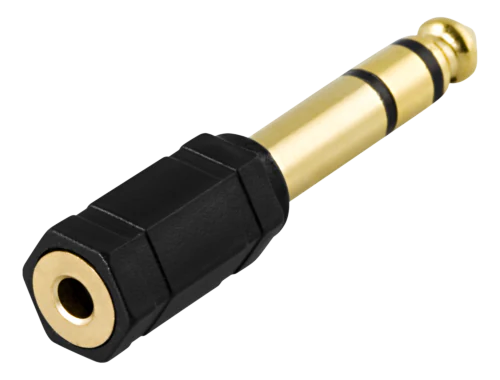 6,3 mm hann- til 3,5 mm-hunn, stereo lydadapter