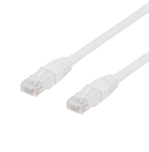 Patchkabel for nettverk, Cat6, U/UTP, 24 AWG, LSZH, 0,5 m, hvit