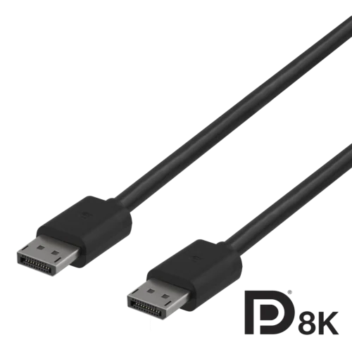 DisplayPort 1.4-kabel, DP8K-sertifisert, 3m, svart