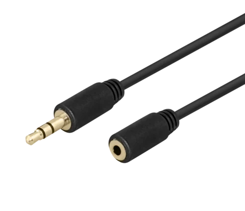 3,5mm stereo skjøtekabel, 3m, svart