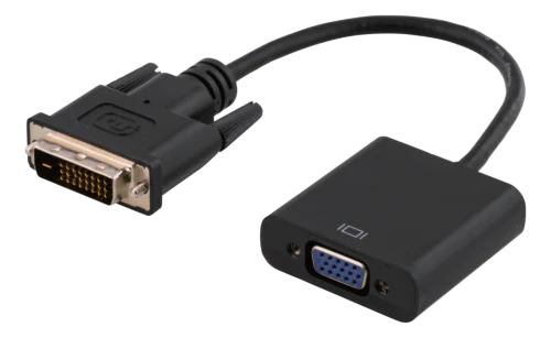 DVI-D-single link- til VGA-adapter, 0,15m, svart