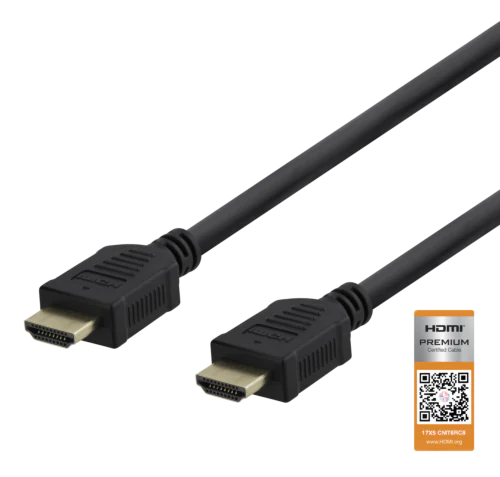Premium-sertifisert høyhastighets HDMI-kabel, 2m, svart