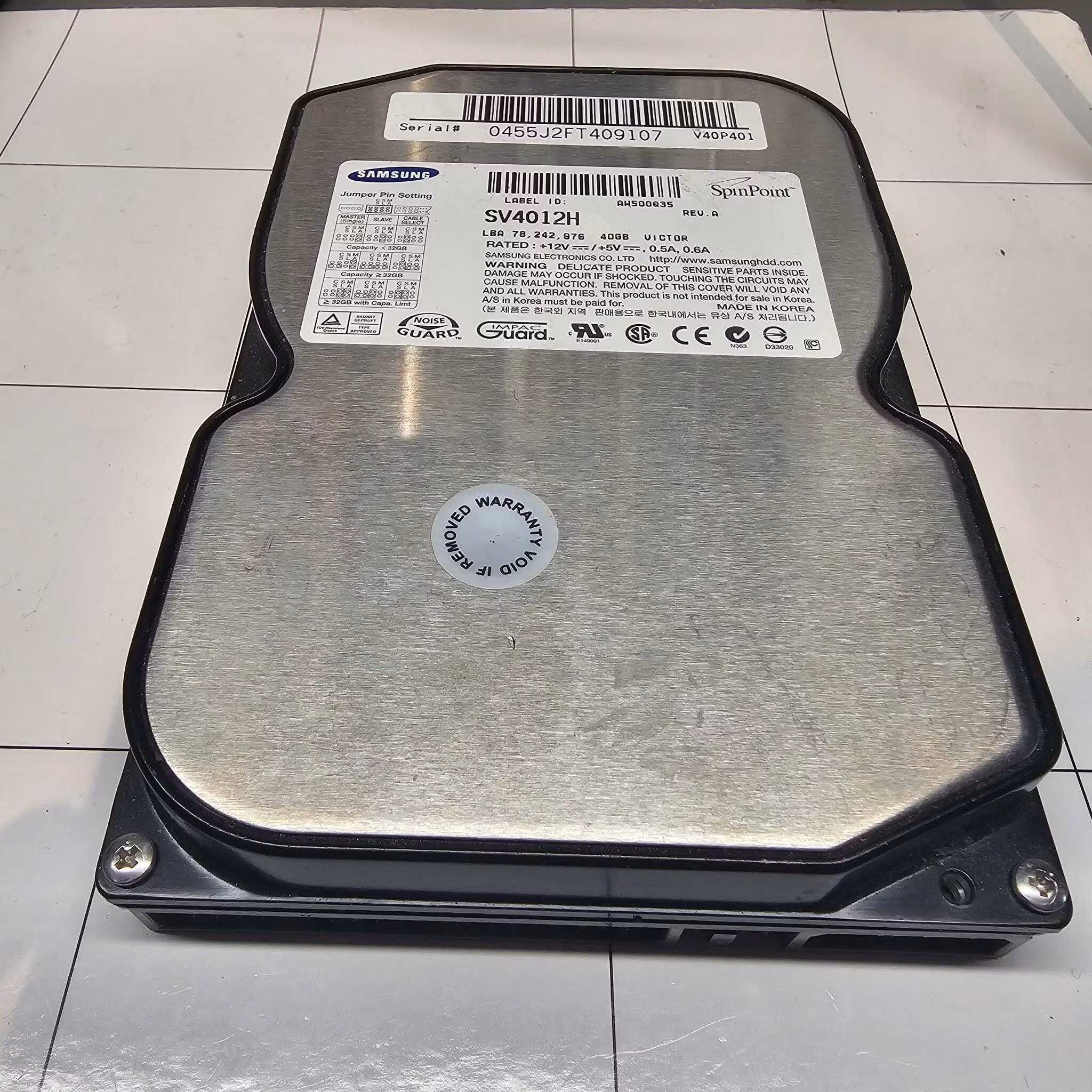 Samsung 40GB IDE hdd SV4012H SpinPoint V40+