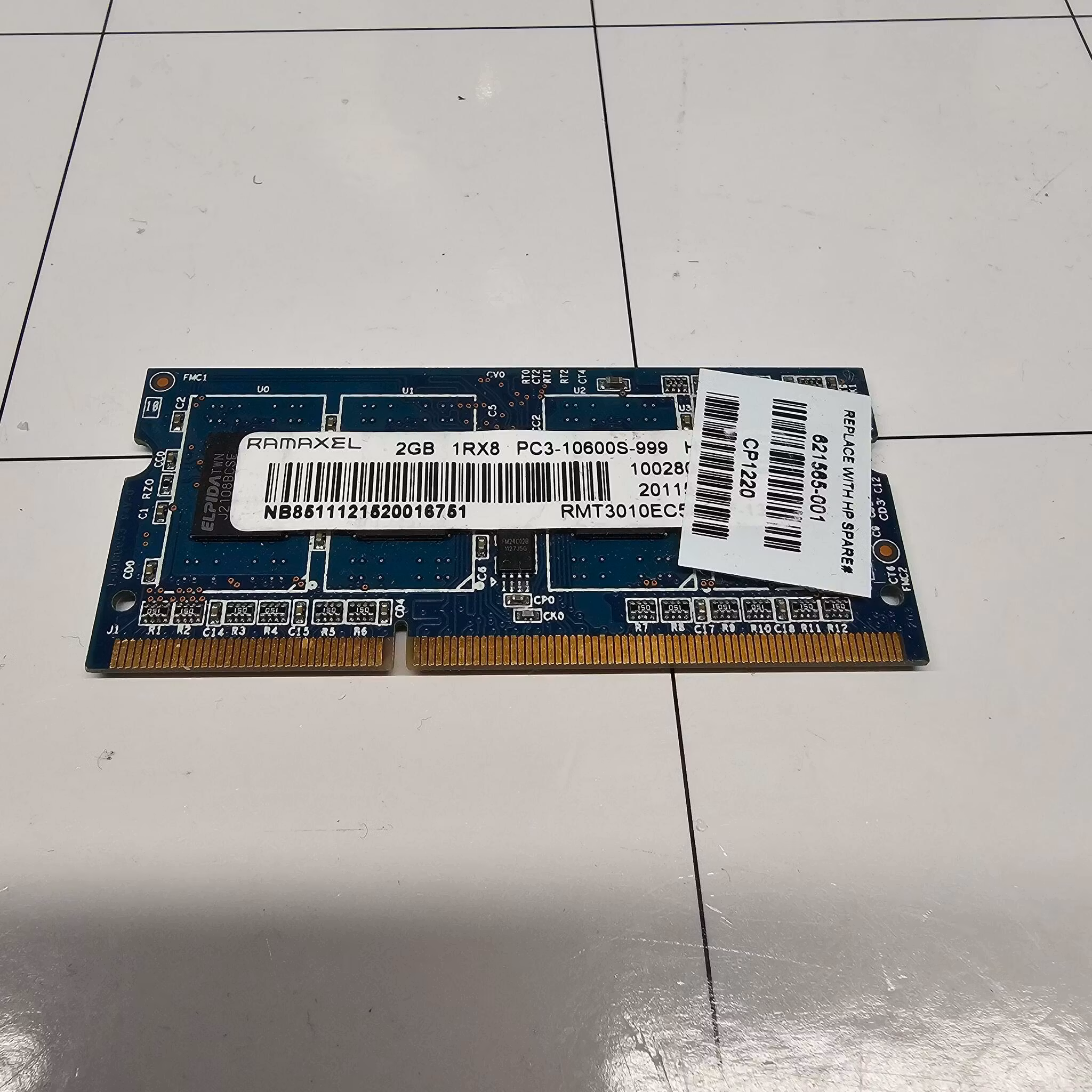 RAMAXEL 2GB 1Rx8 PC3-10600S DDR3 1333MHz SODIM