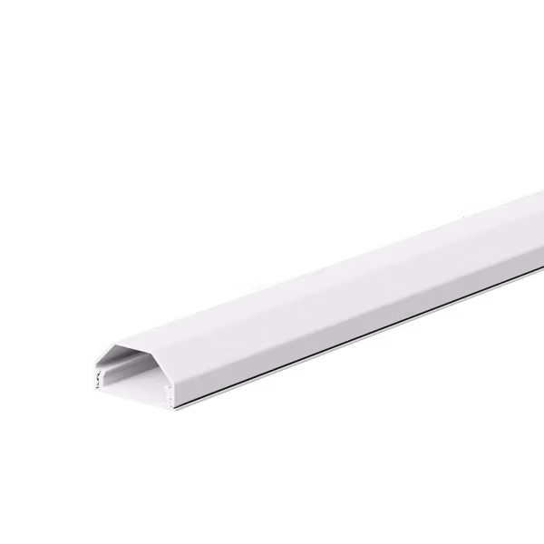 Kabelkanal, aluminium, 1100 × 33 × 18 mm, hvit