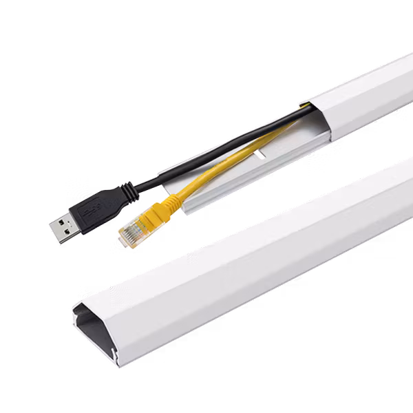 Kabelkanal, aluminium, 750 × 33 × 18 mm, hvit