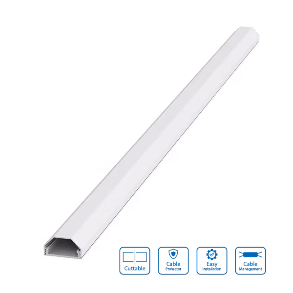 Kabelkanal, aluminium, 750 × 33 × 18 mm, hvit