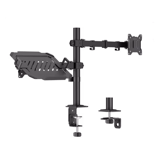 Dobbelt monitor- og laptop-feste – 17–32" monitorer, 12–17" notebook/tablet