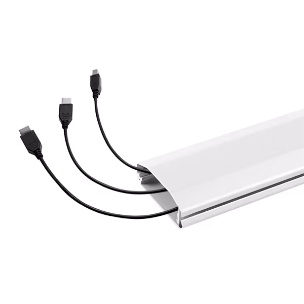 Kabelkanal, alu – 1100×60×20 mm, flip & click-lokk, hvit