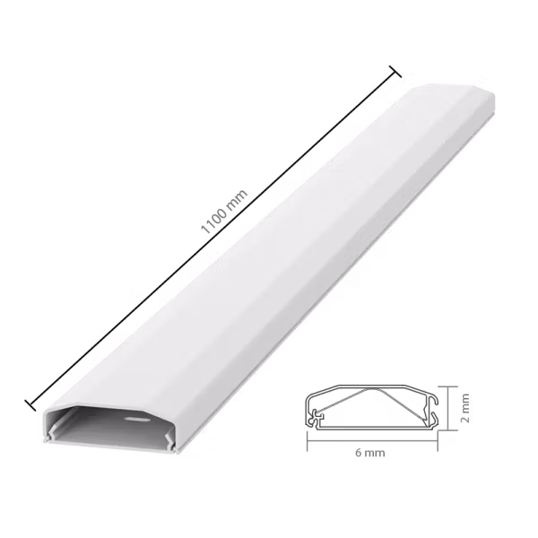 Kabelkanal, PVC – 750×60×20 mm, hvit