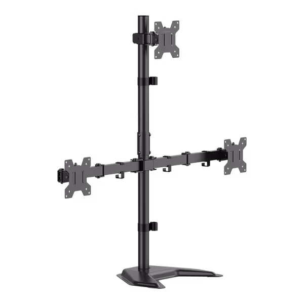 Triple monitorarm – 17–32", 10 kg per arm, arm 376 mm, svart