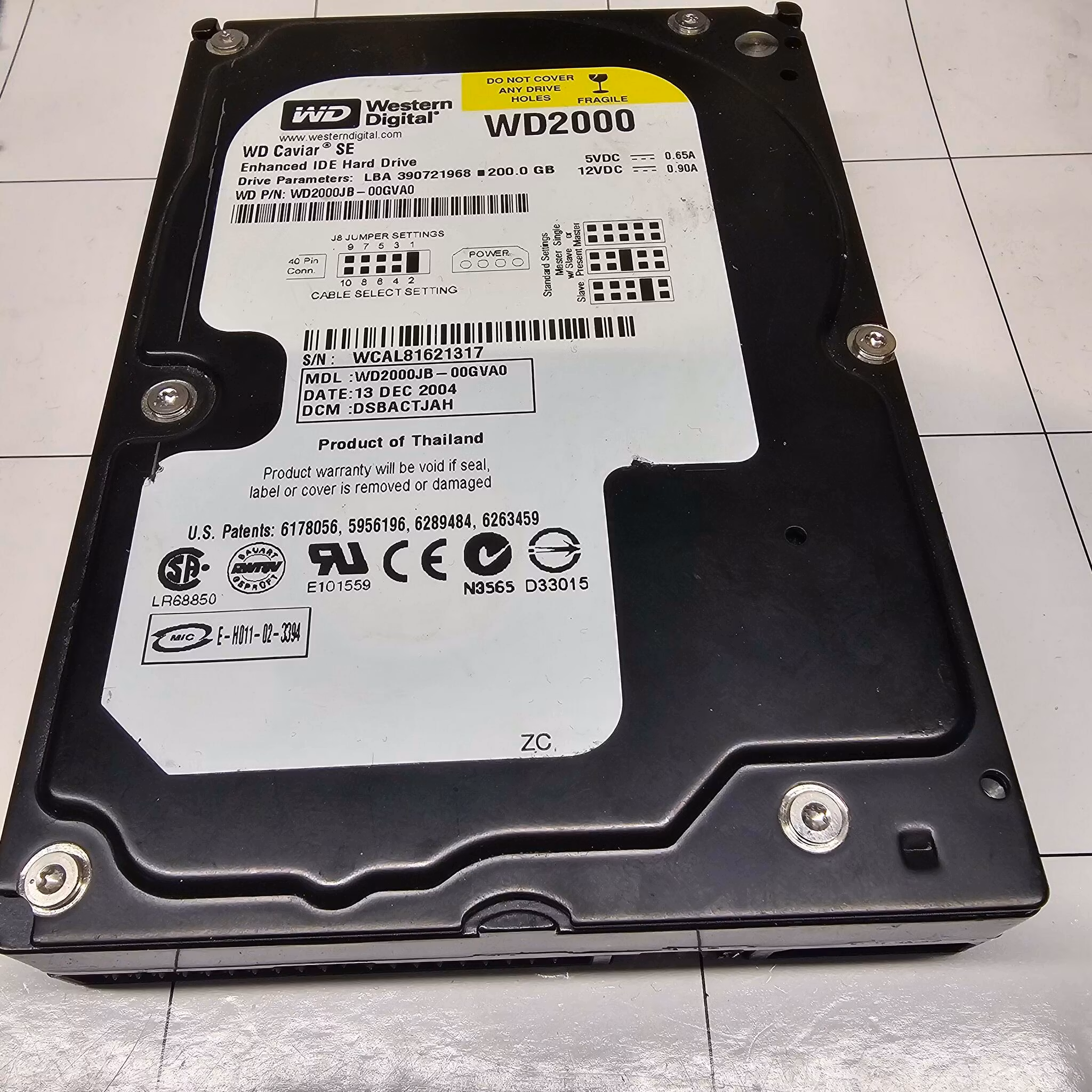 WD Caviar 200GB IDE WD2000JB-00GVA0