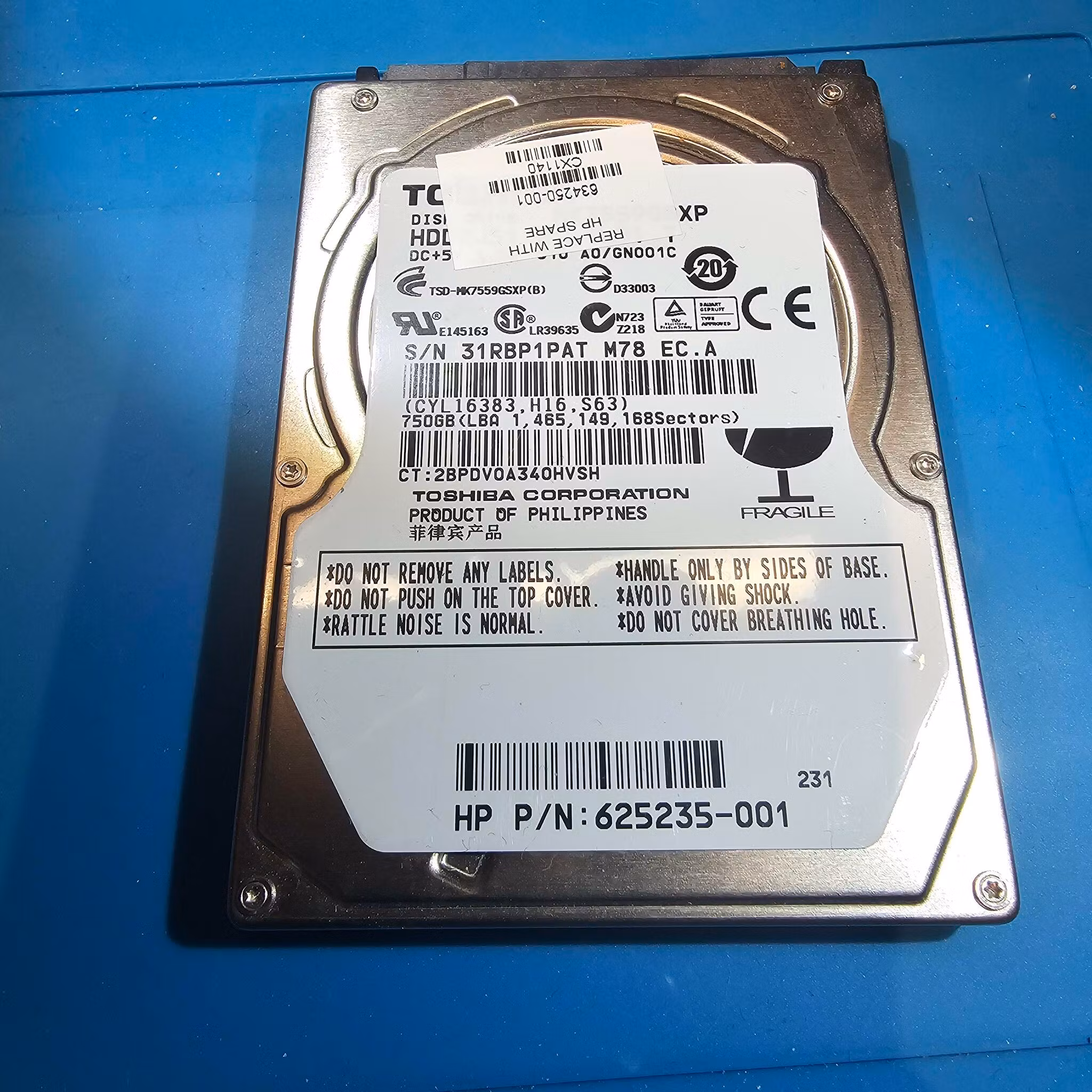 Defekt donordisk for reparasjoner - Seagate ST500LT012 500GB SATA 2.5"