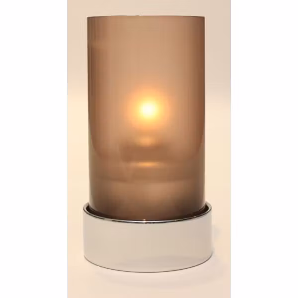 Lampeglass frostet til Metro oljelampebase Ø75 H150mm Grå