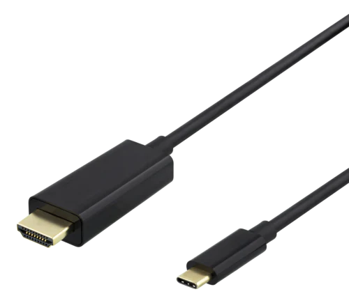 USB-C- til HDMI-kabel, 4K UHD, gullbelagt, 1 m, svart