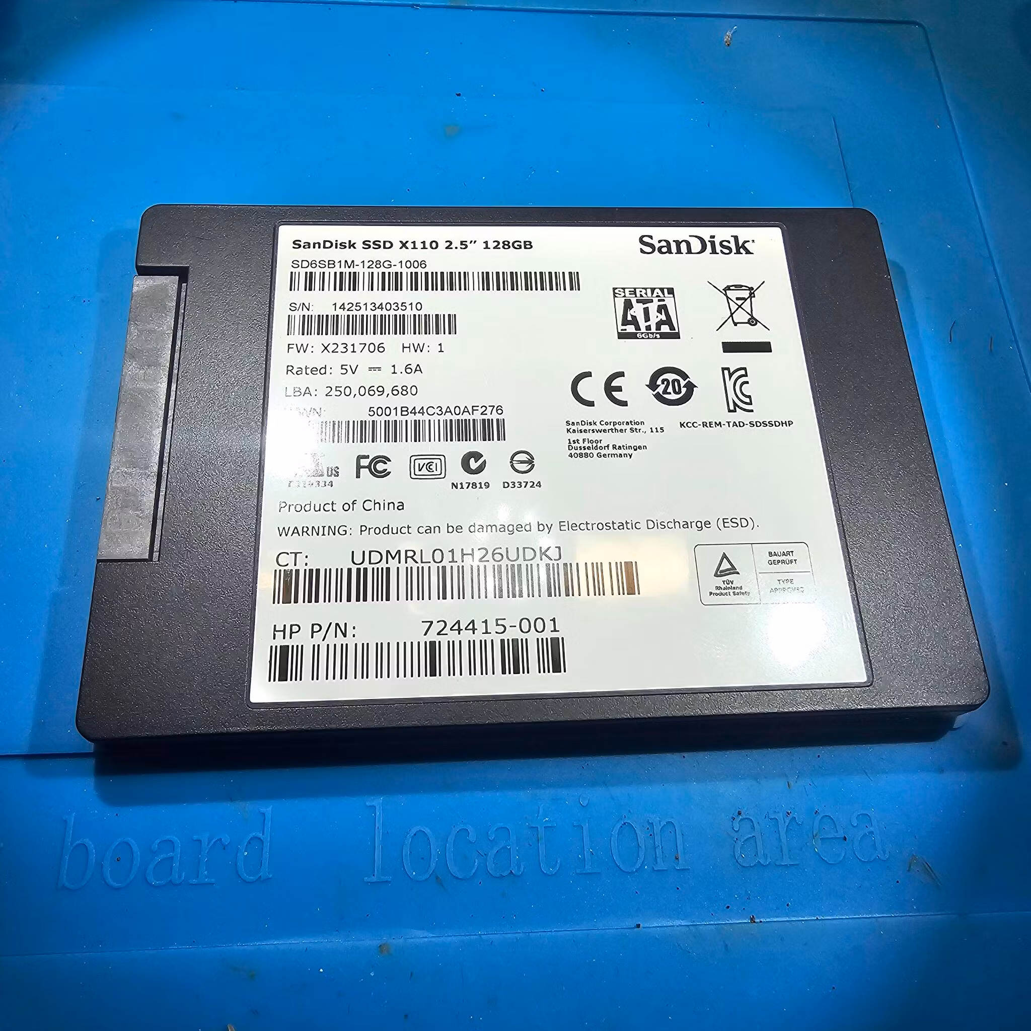 128GB 2,5" SATA SSD