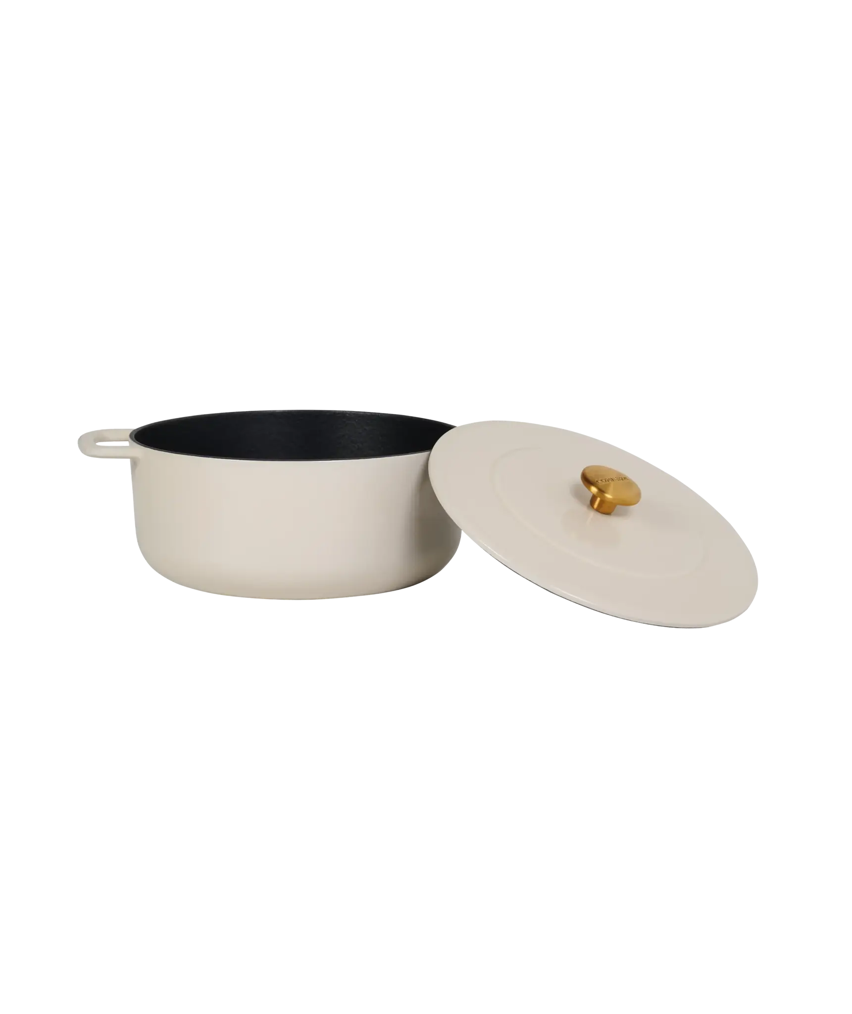 Støpejernsgryte med lokk Ø 24 cm / 3,8 liter (sand)