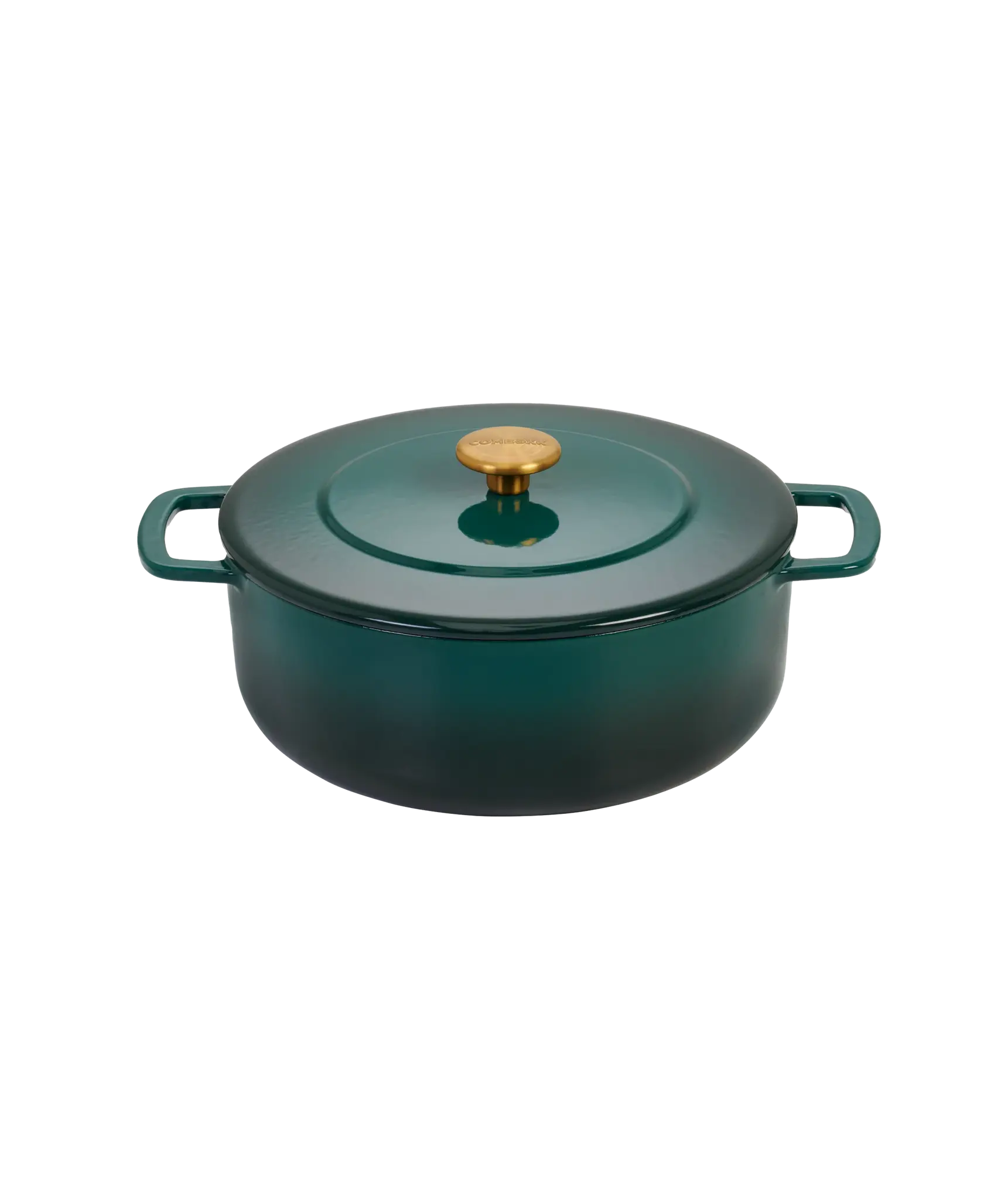 Støpejernsgryte med lokk Ø 24 cm / 3,8 liter (grønn)