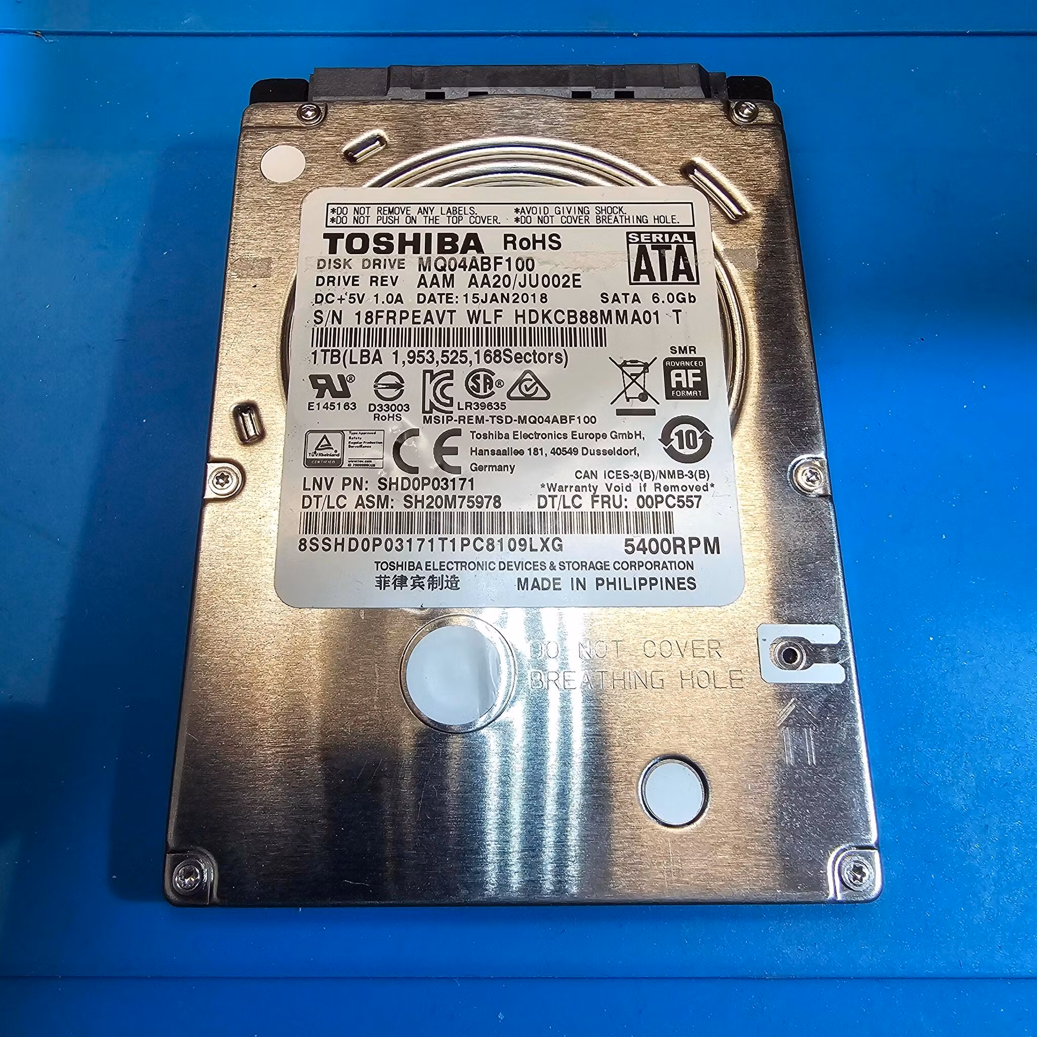 Toshiba MQ04ABF100 HDD - 5400 RPM - 1TB - 2,5"