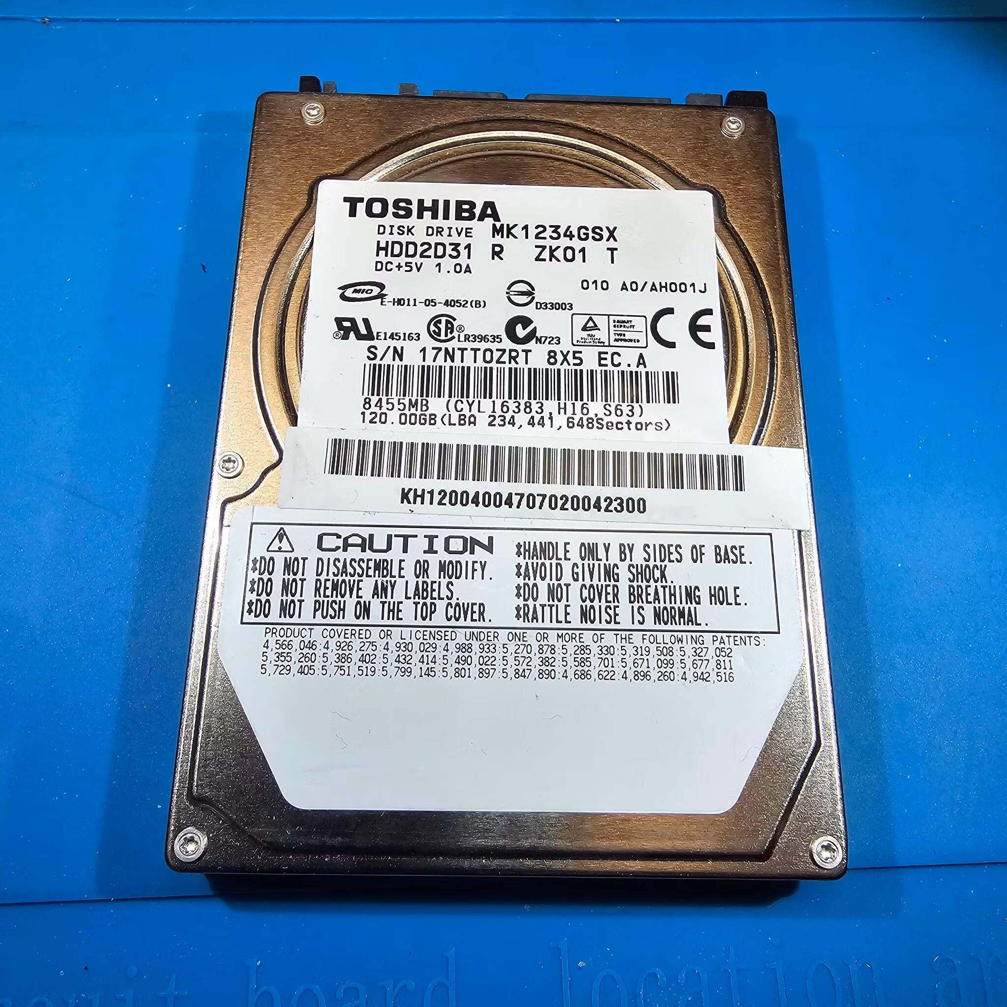 Toshiba 120GB SATA MK1234GSX