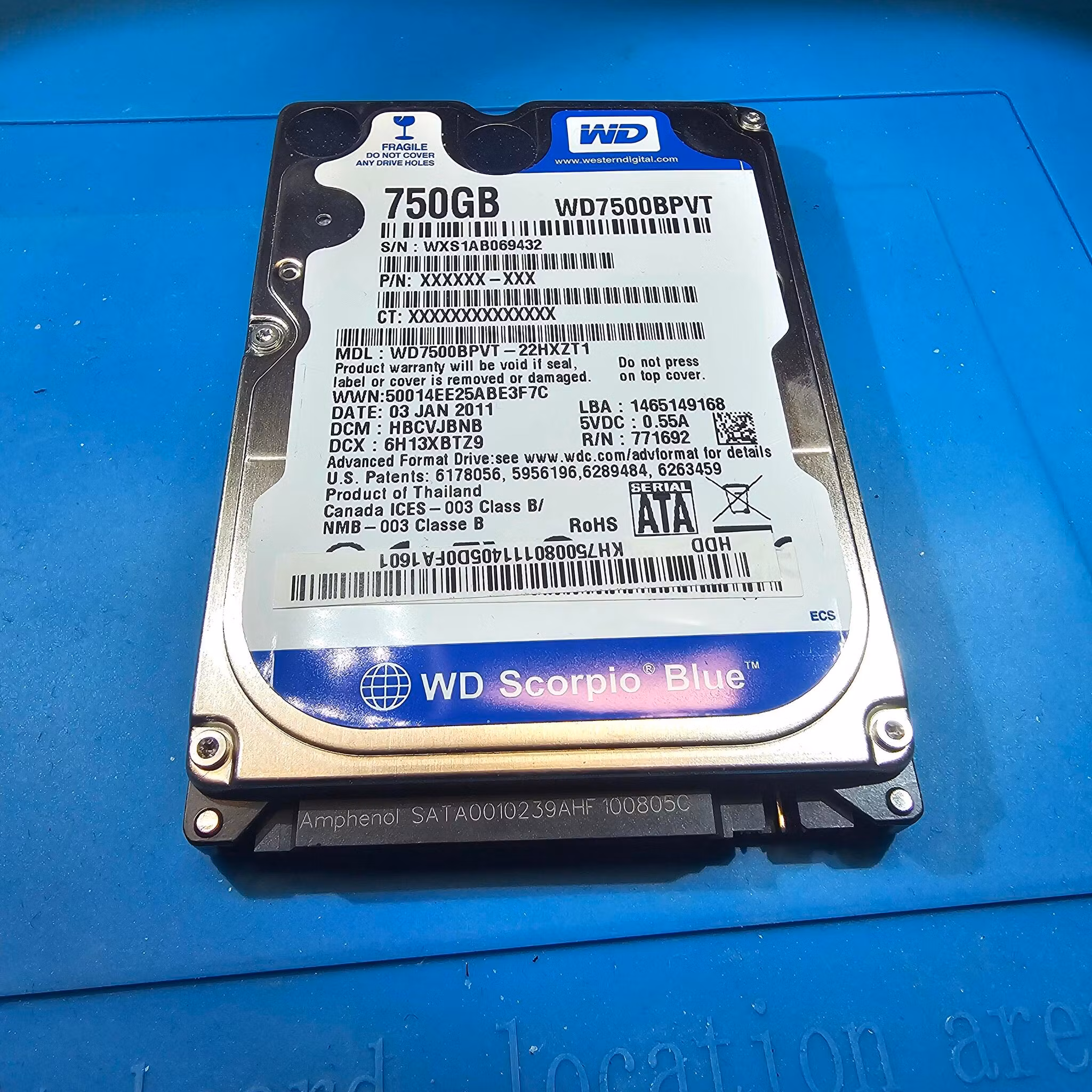 WD WD7500BPVT 750GB SATA