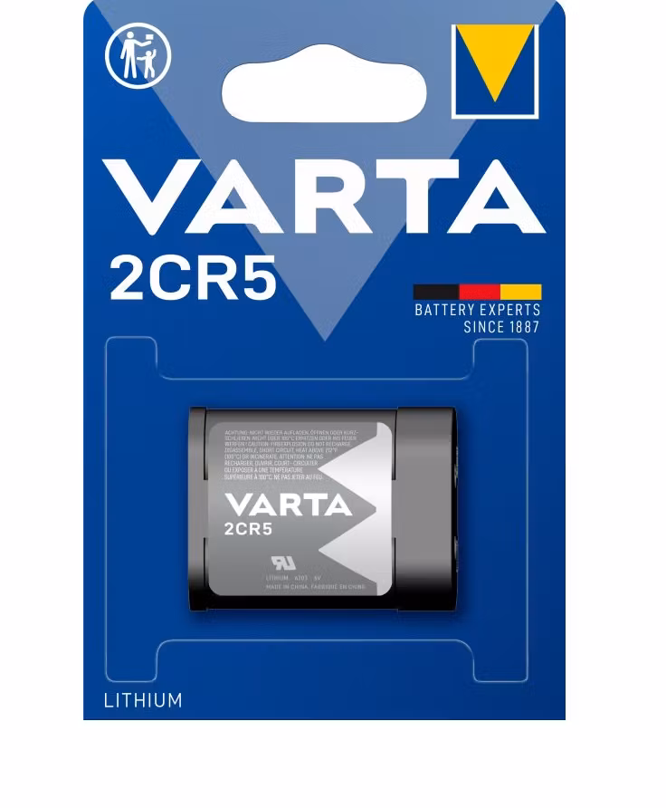 2CR5 6,0V-1600mAh VARTA litium batteri (1 stk i blister)