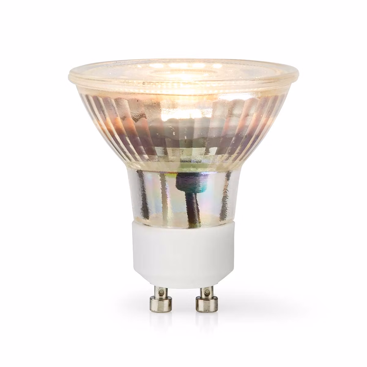 LED pære GU10 • Laget av glass for optimal varmefordeling • Varmt hvitt lys på 2700 K: skap den rette atmosfæren med disse energieffektive LED-spotene • Lavt strømforbruk: bra for miljøet og lommeboken • Svært lang levetid på over 15 000 timer