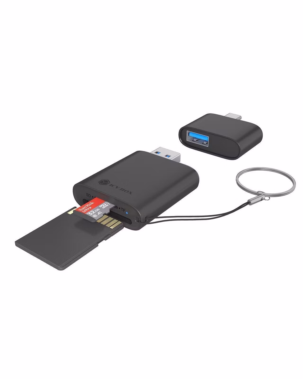 ICY BOX IB-CR204-CU3 USB Type-C® og Type-A multi-kortleser