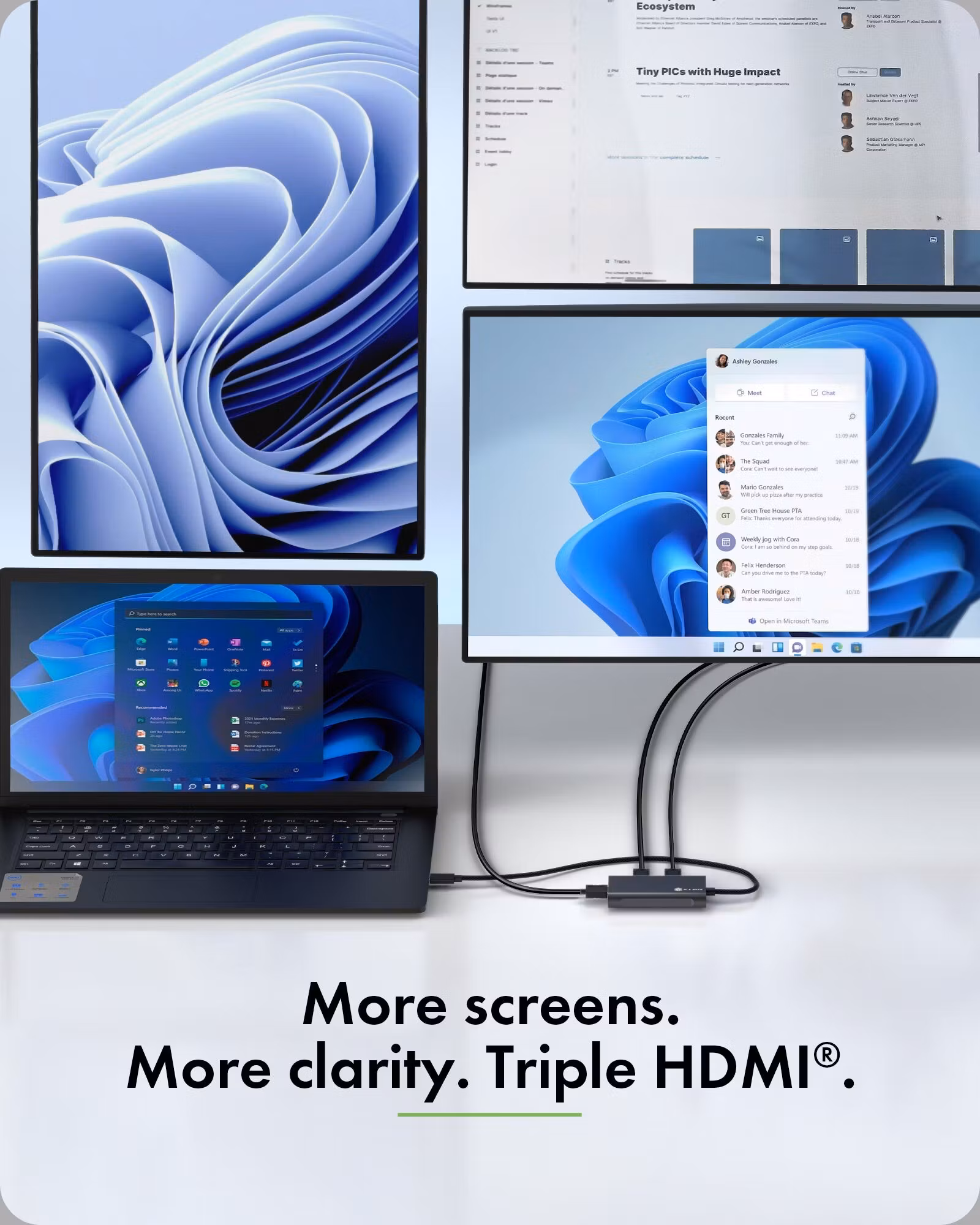 ICY BOX IB-AD1030-C USB Type-C til 3x HDMI-adapter