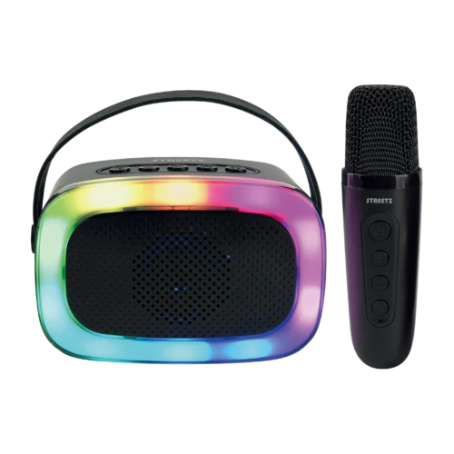 Karaokehøyttaler med trådløs mikrofon, 5W, BT 5.3, svart