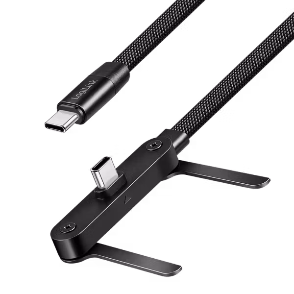 USB-C til USB-C kabel 240 W – flat kabel med integrert holder, 1,5 m