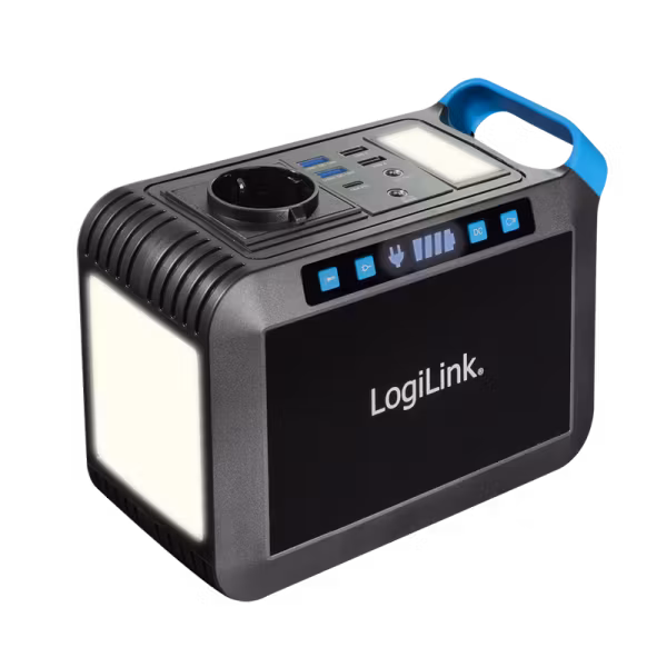 Portabel powerstation 300 W – 64 000 mAh med 7 utganger, IP20 (blå/sort)