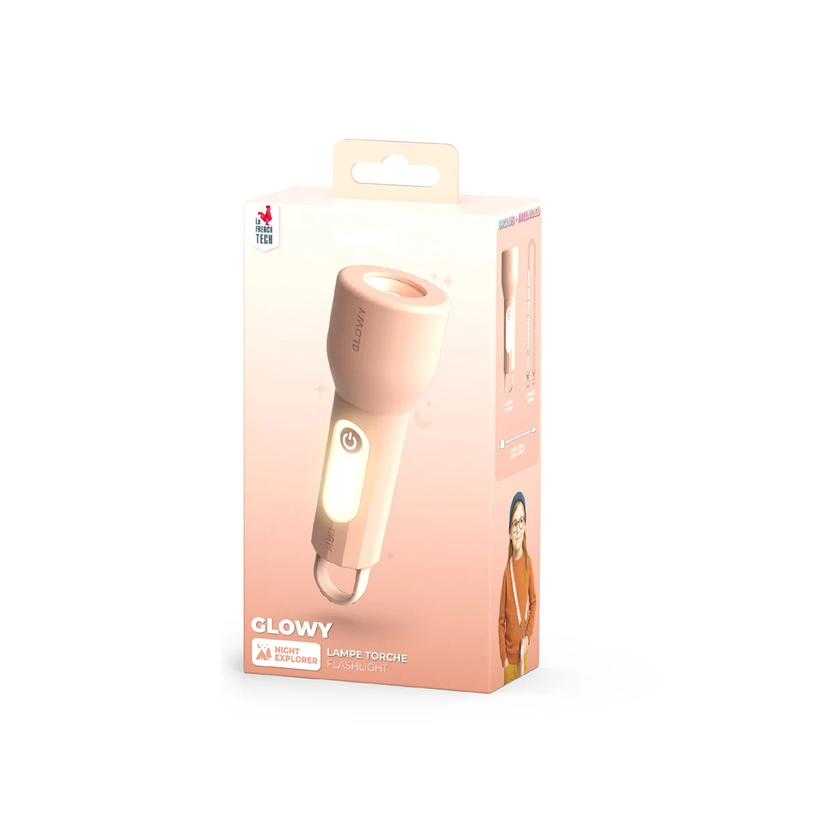 Lommelykt Glowy Rosa - for nattlige oppdagelsesreiser