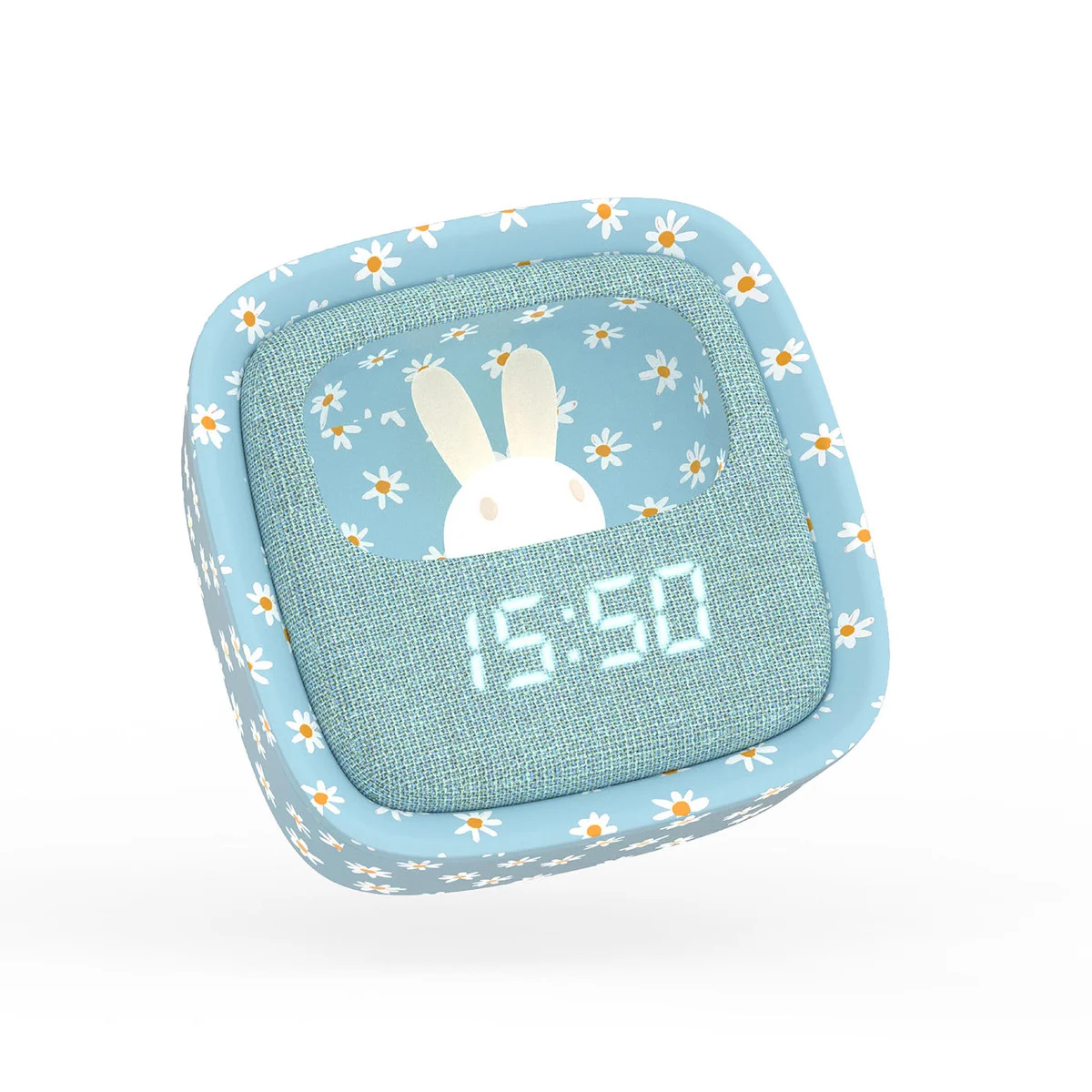Vekkerklokke med Lys Billy Clock Blue Blomst