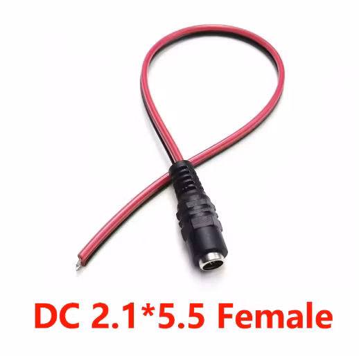 Universal 12V DC Female 5.5 x 2.1mm 20cm kabel