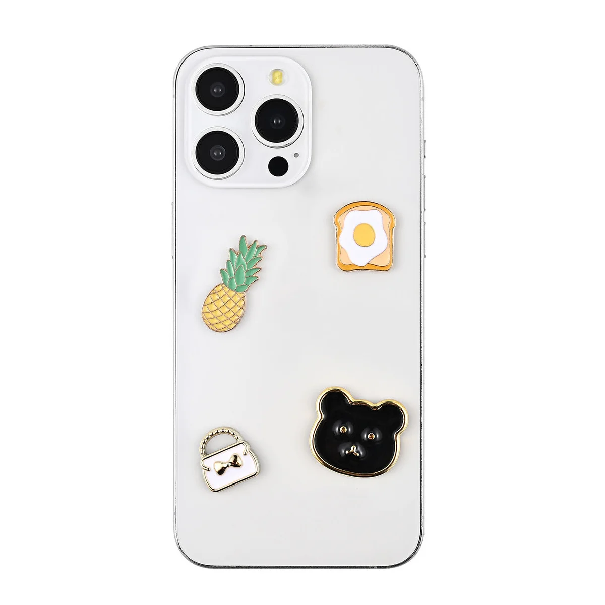 Charms Pimp Your Phone 4 stk - Veske, toast, panda, ananas