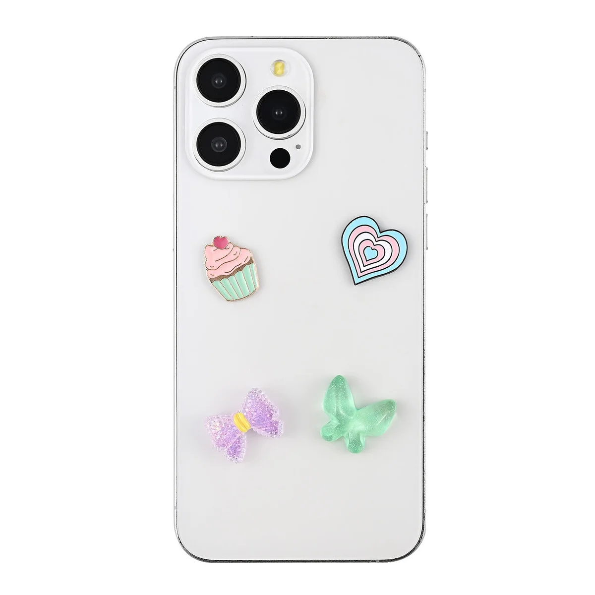 Charms Pimp Your Phone 4 stk - Cupcake, hjerte, sløyfe, sommerfugl