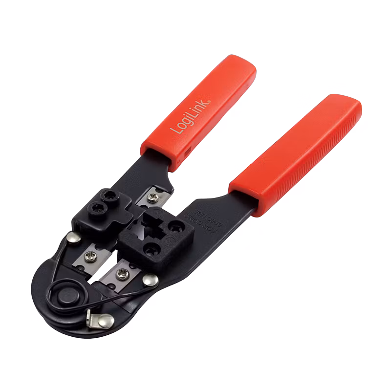 Krympeverktøy for RJ45 CAT5/CAT6/CAT6A modulærplugg, med avbiter