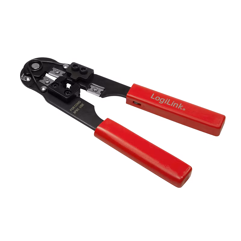 Krympeverktøy for RJ45 CAT5/CAT6/CAT6A modulærplugg, med avbiter