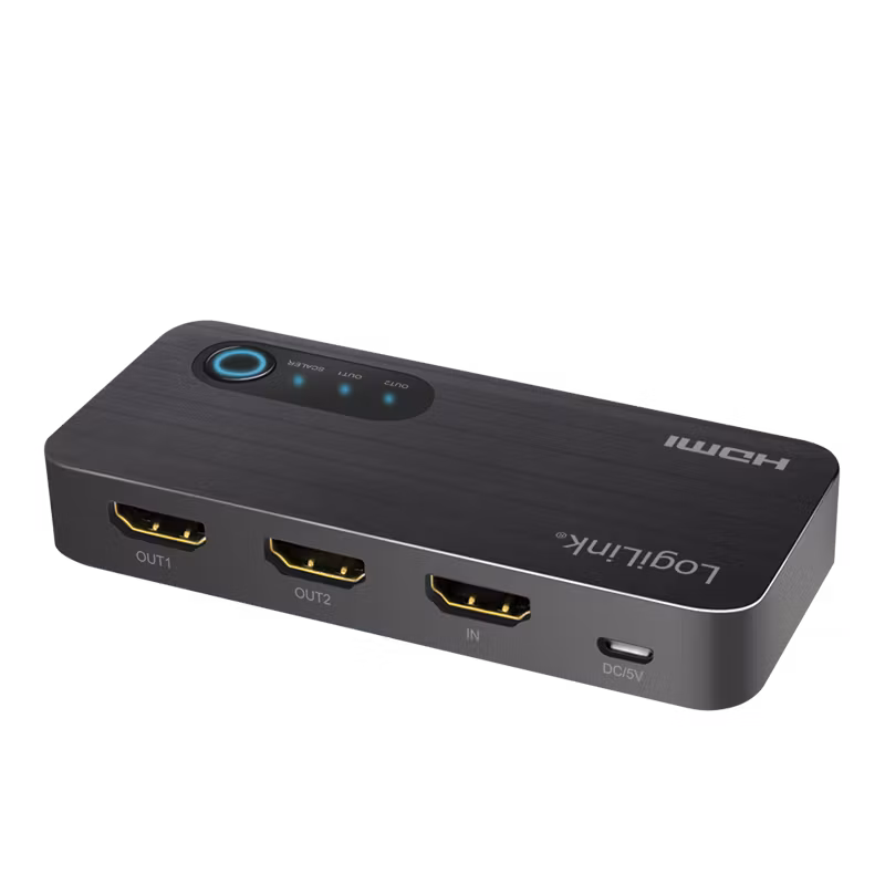 HDMI-splitter, 1x2-port, 4K/60 Hz, HDCP, HDR, CEC, nedskalerer