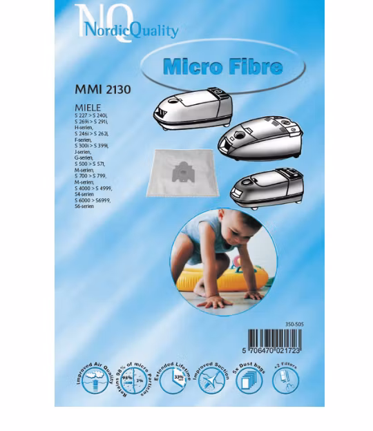 Støvsugerposer for Miele, 5 stk. + 2 filtre