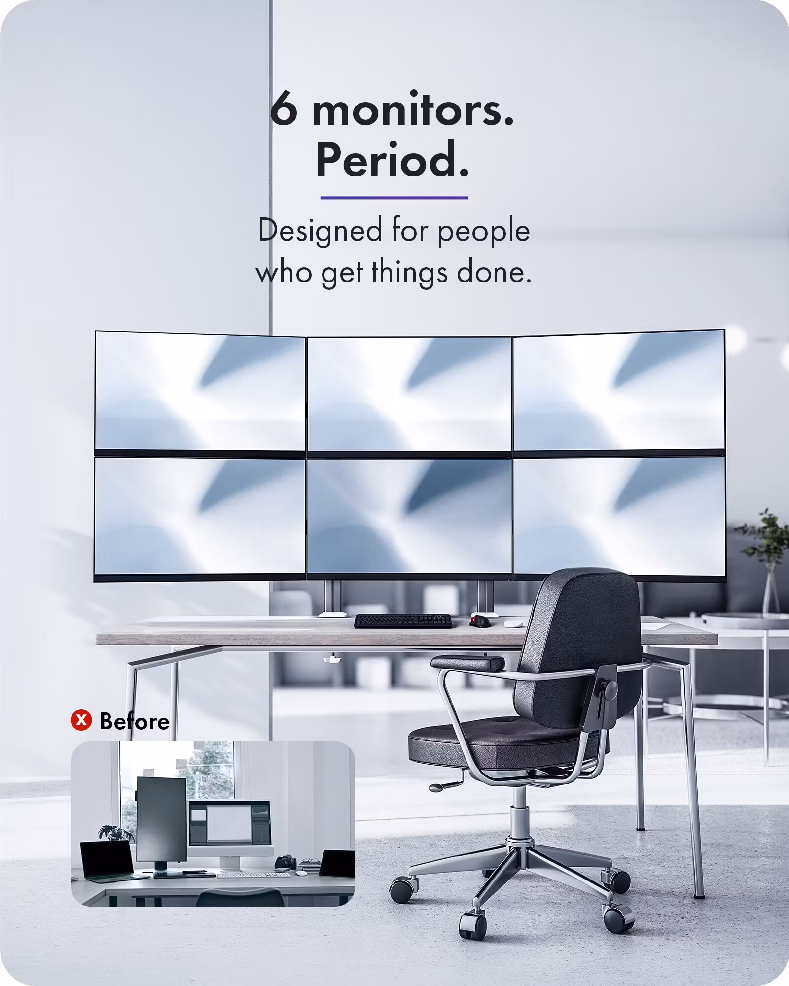 Monitorstativ for 6 skjermer opptil 32"