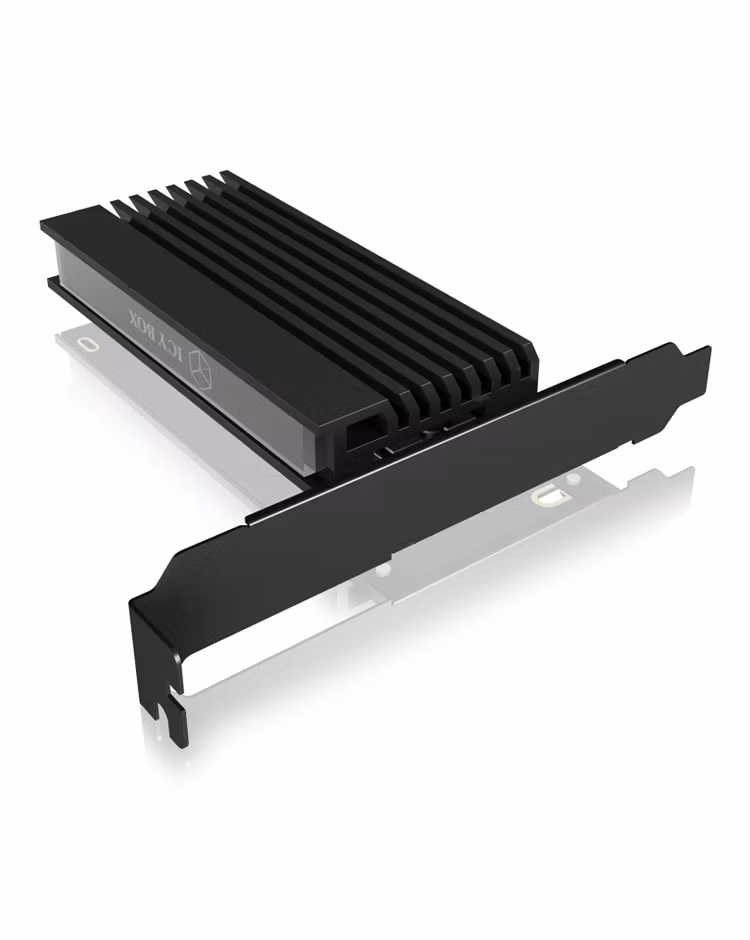 M.2 NVMe til PCIe-adapter med kjøleribbe og LED
